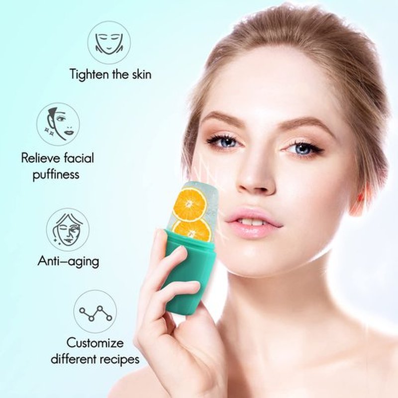 Evmliy 2Pack Ice Roller for Face, Qewro Silicone Ice Roller Facial Ice Mold to Brighten Skin Enhancing Natural Glow, Reusable Ice Roller for Face & Eye Puffiness Relief, Face Roller Skin Care Freezer