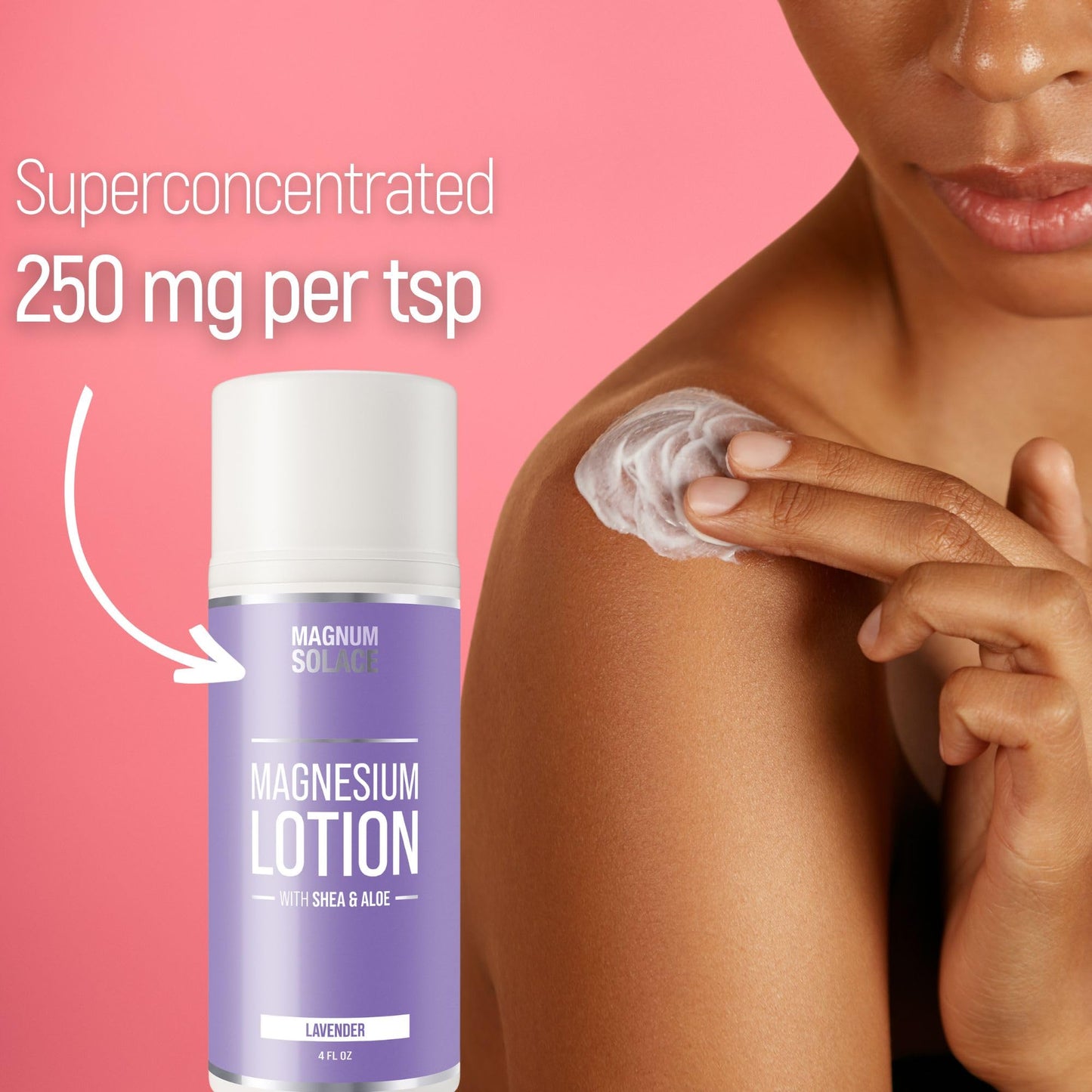 Magnum Solace Magnesium Lotion with Aloe, Shea, Coconut - Alternative to Topical Magnesium Cream - Lavender