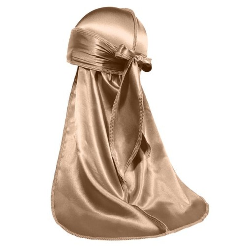 ForceWave Silky Durag for Men Wave Cap Satin Dorag for Men Women 360 Wave (Champagne)