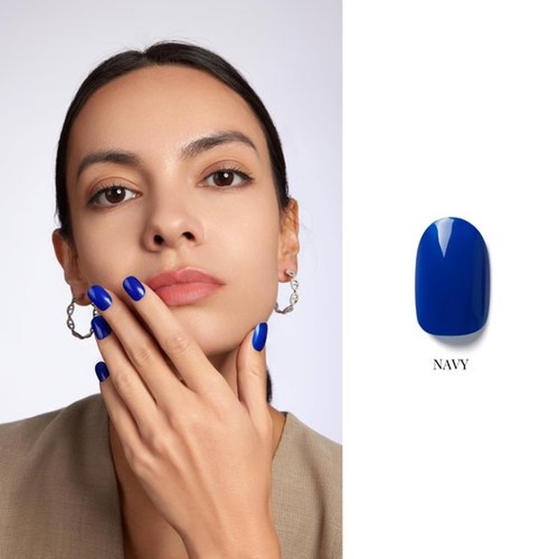 NAILOG Gel Nail Polish Set - 4 Colors Top Coat Color Gel Base 3-In-1 Soak Off UV Gel Polish Kit for Home DIY & Birthday Gifts for Women | Deep Blue, Shimmery Blue, Duochrome, Holographic