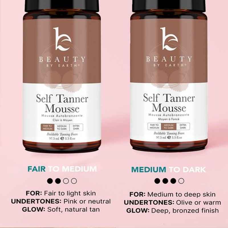 Self Tanner Tanning Mousse Kit - USA Made with Natural & Organic Ingredients, Self Tanner Mousse and Mitt, Self Tan Kit, Fake Tan Tanning Foam, Fair to Medium Sunless Tanner, Self Tanners Best Sellers