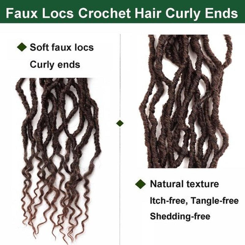 8 Packs Soft Locs Crochet Hair with Curly Ends 24 Inch Goddess Faux Locs Crochet Braids Boho Crochet Bohemian Locs Hair for Women Crochet Dreads(24inch(pack of 8), T30)