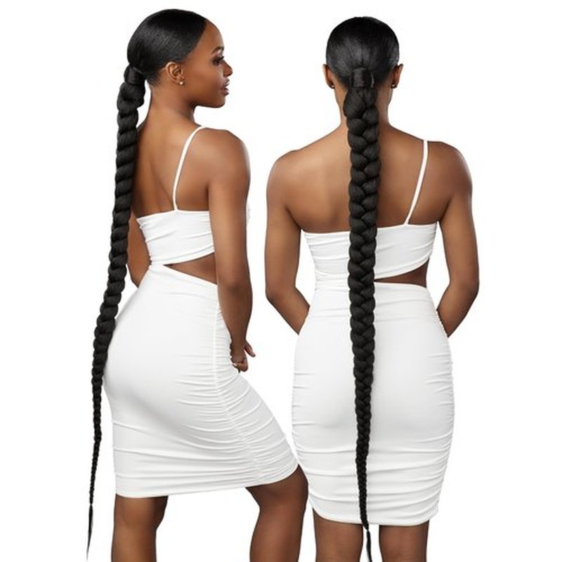 Sensationnel Lulu Pony Wrap hairextensions- Lulupony wrap 10 high heat synthetic yaki pony tail or up do hair wig piece - Lulupony Wrap 10 (SM2/27)