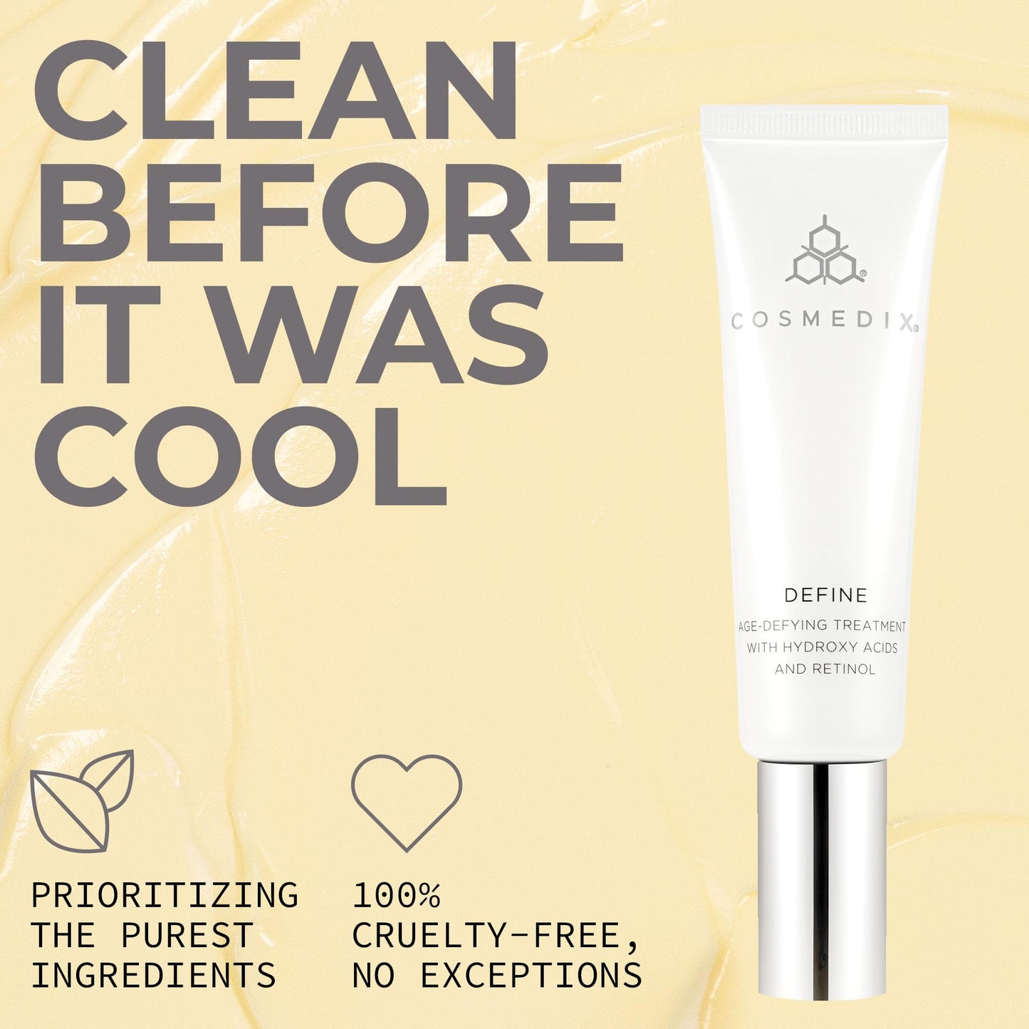 COSMEDIX Define Anti-Aging Face Cream with Hydroxy Acid & Retinol Complex - Age-Defying Facial Moisturizer for Fine Lines, Wrinkles & Uneven Skin - Lightweight PM Facial Treatment for All Skin Type