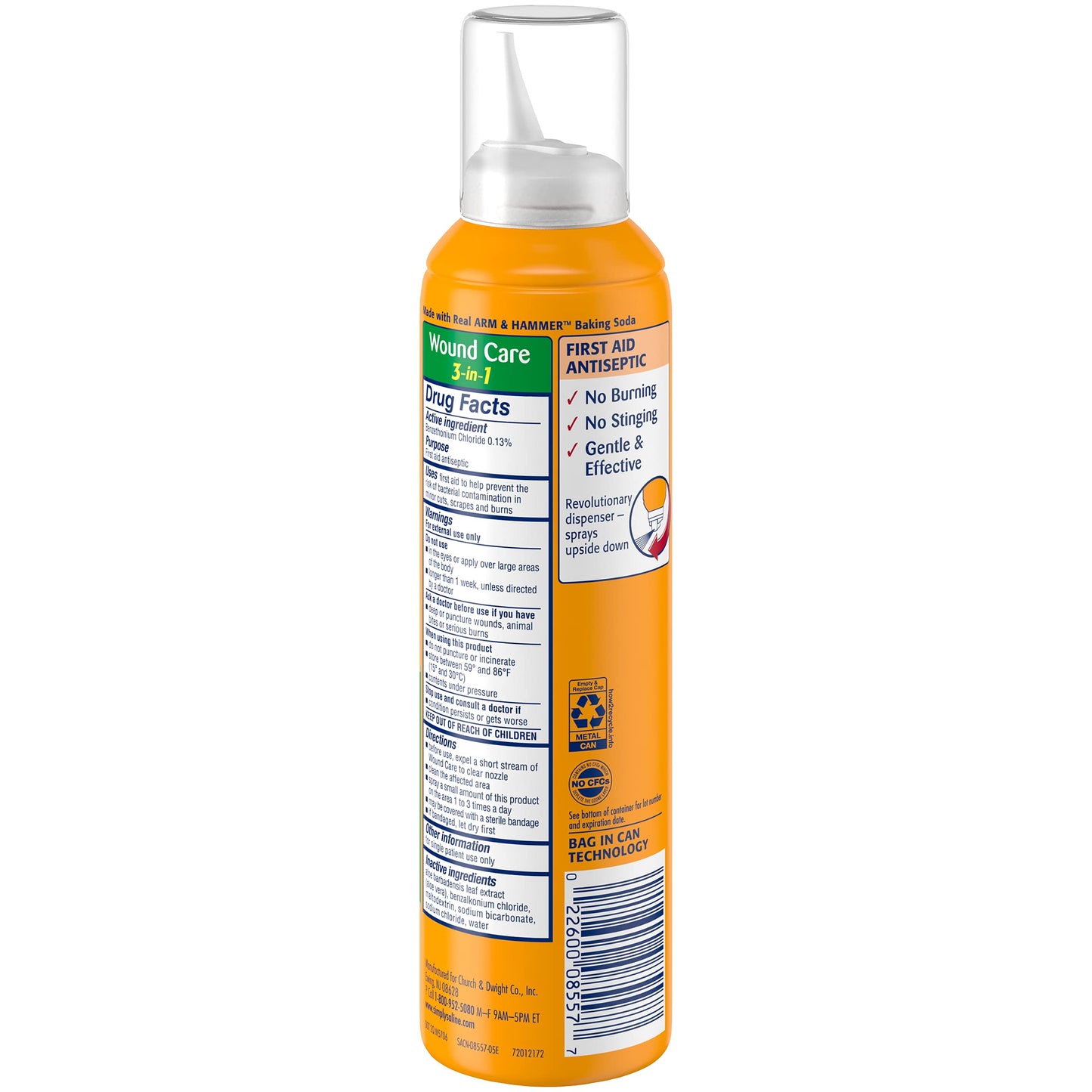 Arm & Hammer Simply Saline 3-in-1 Wound Care Plus Soothing Aloe (Pack of 4)