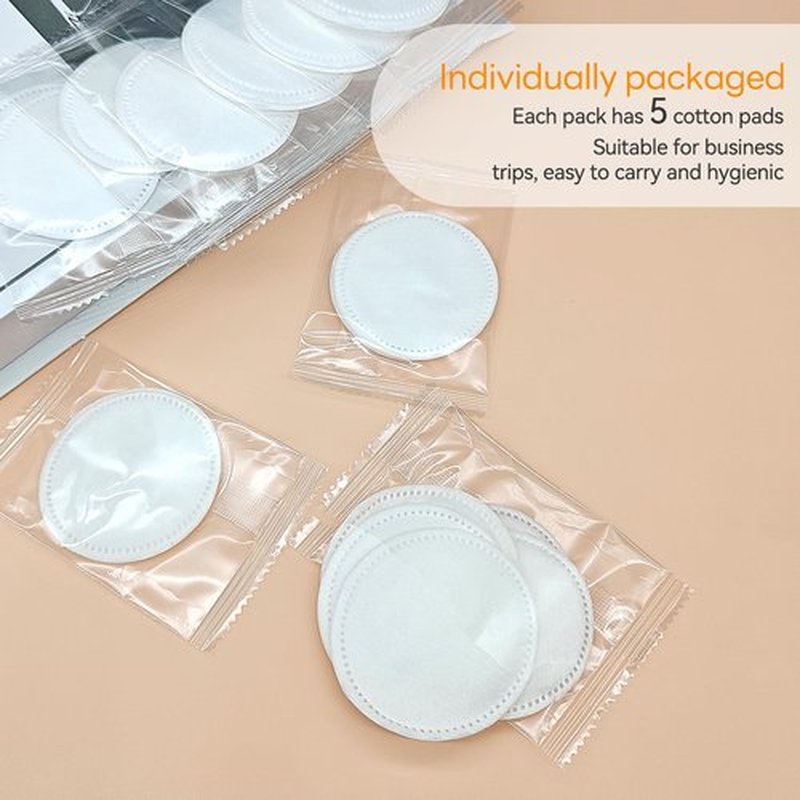 (30 Pcs) Kheoxusa Individually Wrapped Cotton,Individually Wrapped Cotton Pads,Individually Wrapped Cotton Rounds,Cotton Pads for Face Individual Wrap,Hotel Personal Care Kit Sachet Wrap-2pcs pads/set