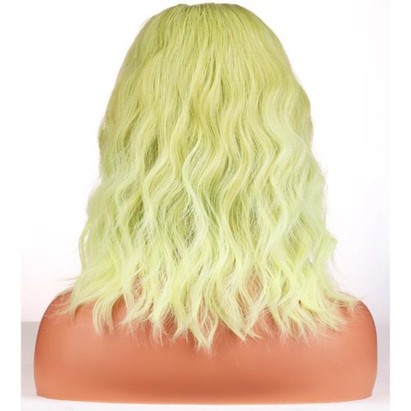 BERON Green Ombre Wigs for Women Short Curly Wavy Hair Wig Girls Green Color Movie Costume Cosplay Wig