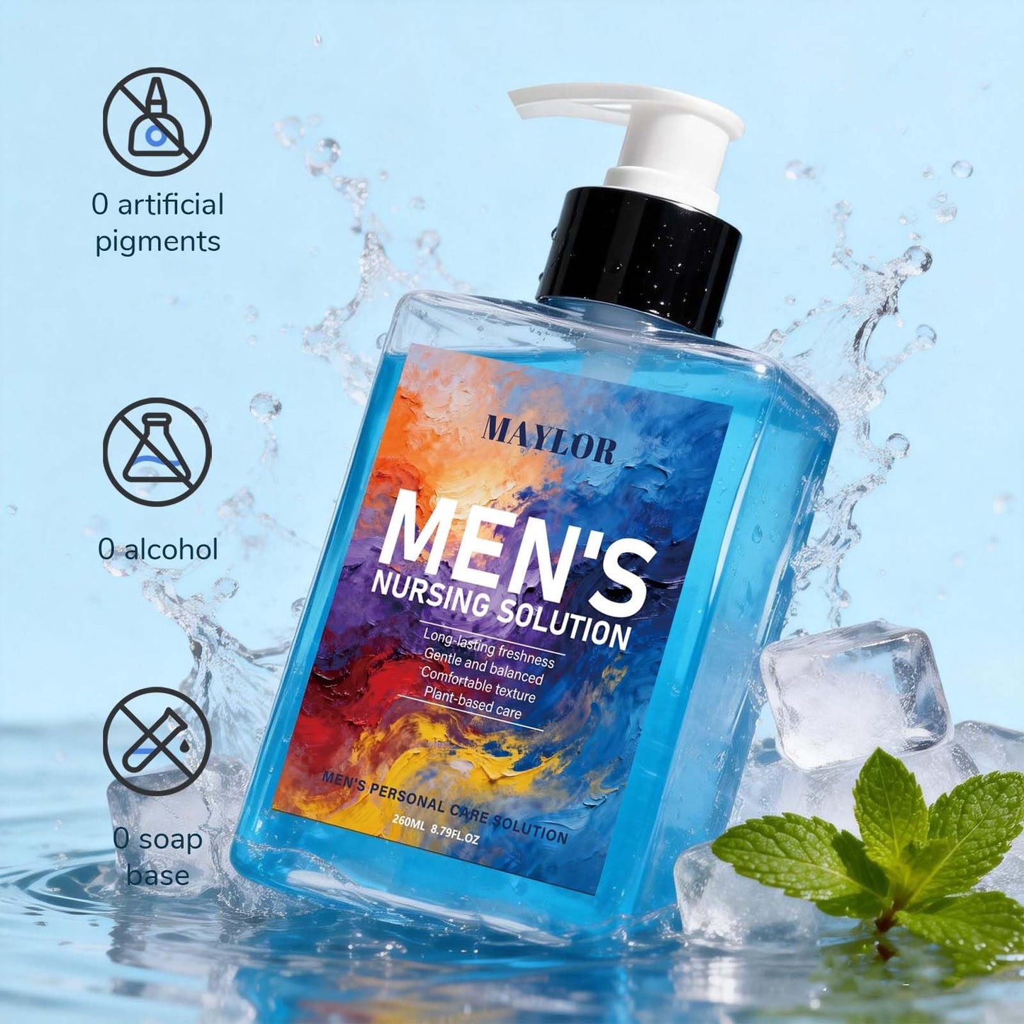 MAYLOR Men’s Intimate Wash, pH Balanced Plant-Based Formula for Sensitive Skin, Gentle Hydrating Cleanser with Long-Lasting Freshness, Daily Body Wash (1)