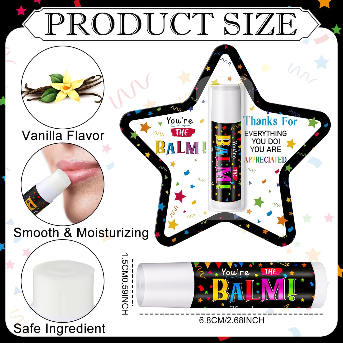 Sacubee 15 Pack Back to School Employee Teacher Appreciation Gifts Bulk Lip Balm Teacher Employee Staff Team Thank You Gifts You're the Balm Volunteers Appreciation Party Favor for Women Men Coworkers