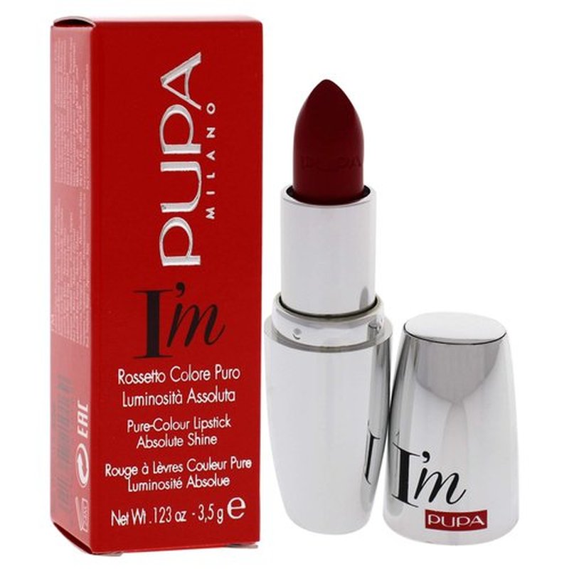 Pupa I Am Pure-Colour Lipstick - 306 Red Pop Milano for Women - 0.123 oz Lipstick