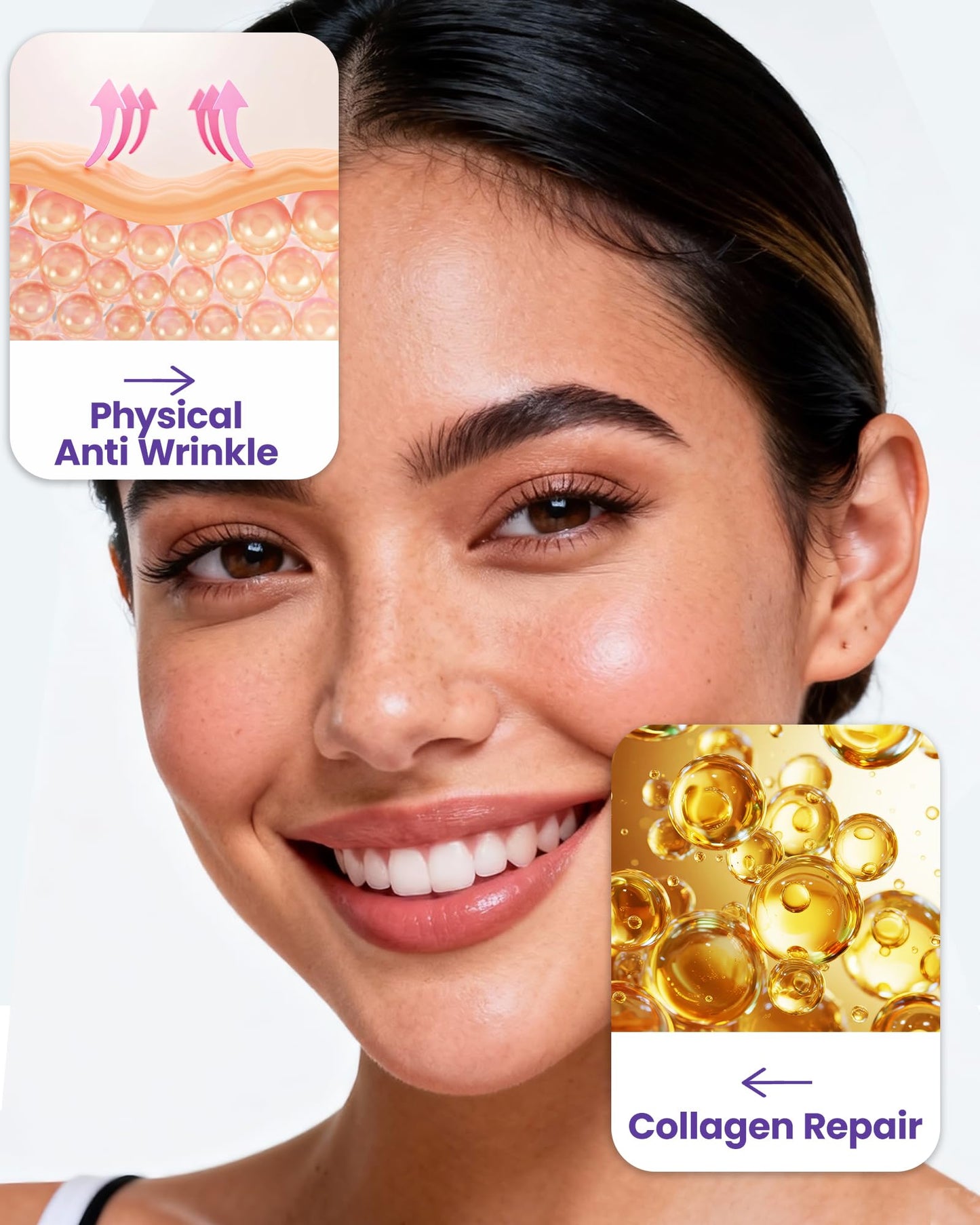 Sfuchin 125 Pcs/Roll Collagen Anti Wrinkle Patches - 2026 New Version Pre Cut Face Tape for Wrinkles Overnight, Smooth Fine Lines and Firm Lift Skin, Smile Line Forehead Eye Lip Multi Area Use