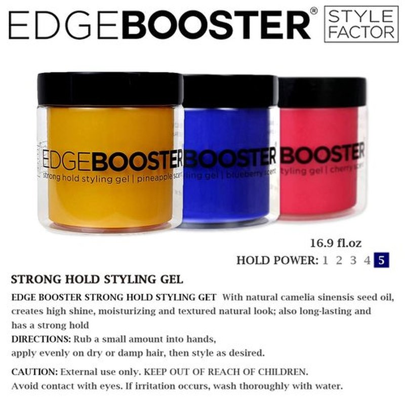 Edge Booster Style Factor Strong Hold Styling Gel, 16.9 Ounce (Sweet Peach)