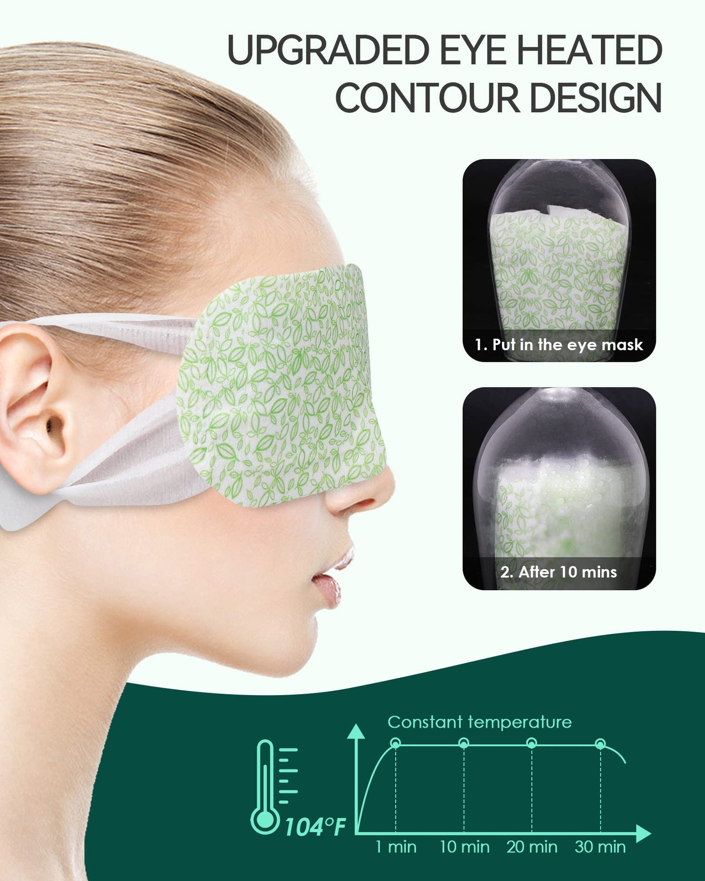 ProCIV 10 Packs Steam Eye Mask, Unscented Self Heated Eye Masks for Dark Circles and Puffiness Disposable Warming Eye Masks for Soothing Headache Reliefing Eye Fatigue (Unscented)