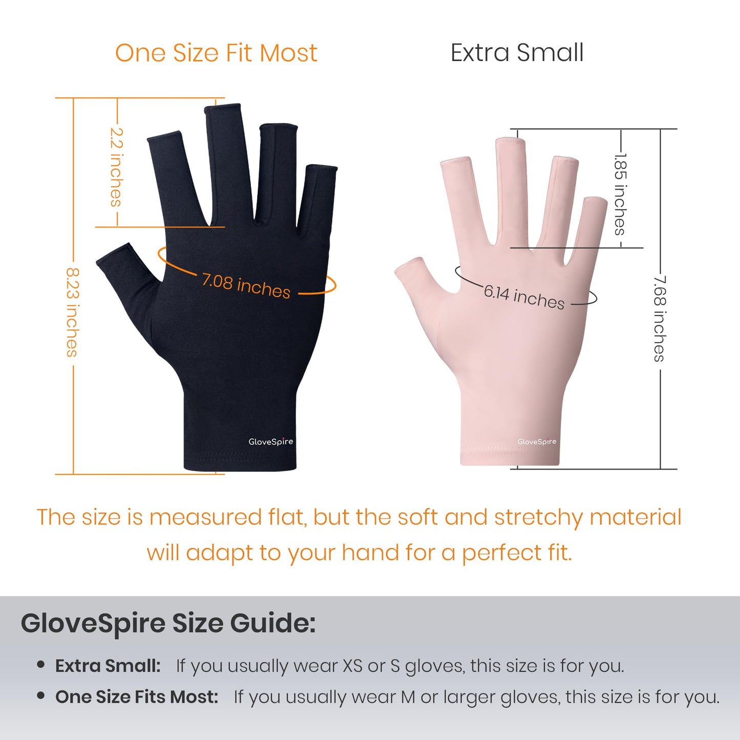 GloveSpire Thickened UV Gloves for Nails, UPF50+ UV Protection Gloves, Fingerless Design for Women Gel Manicures Anti UVA UVB Light(One Size Fits Most/Black)