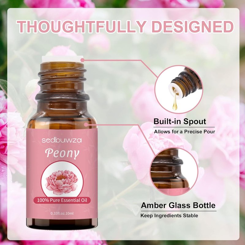 Peony Essential Oil - Pure Organic Fragrance Oil for Diffusers, Humidifiers, Soaps & Candles | 10ml