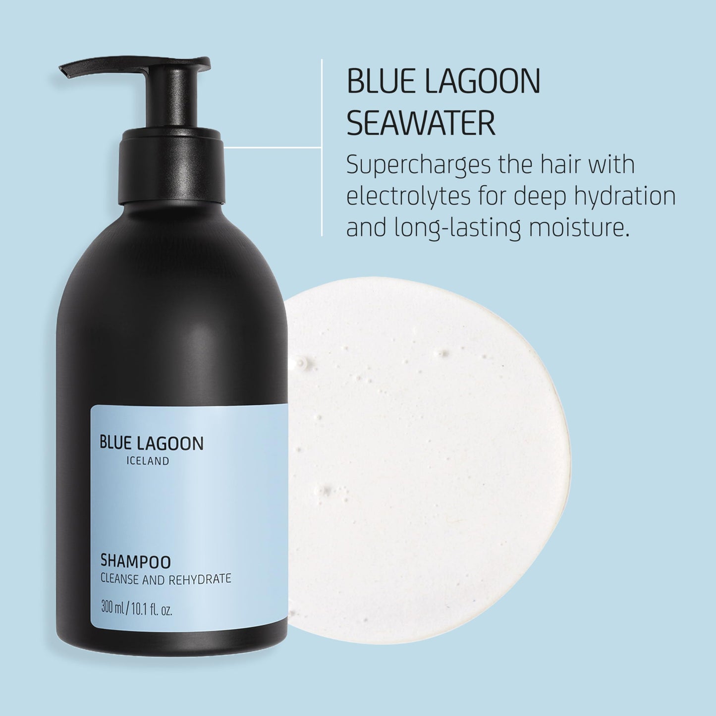 Blue Lagoon Skin Science - Shampoo - Mineral Rich Hydrating Shampoo - Cleanses & Rehydrates Hair - Long Lasting Hydration - Natural Shine - Removes Sebum - 300ML
