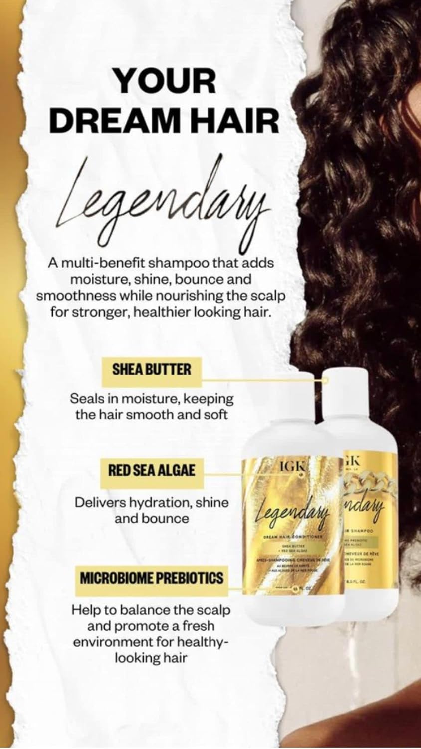 IGK LEGENDARY Dream Hair Conditioner | Healthy + Hydrated + Shine | Vegan + Cruelty Free |