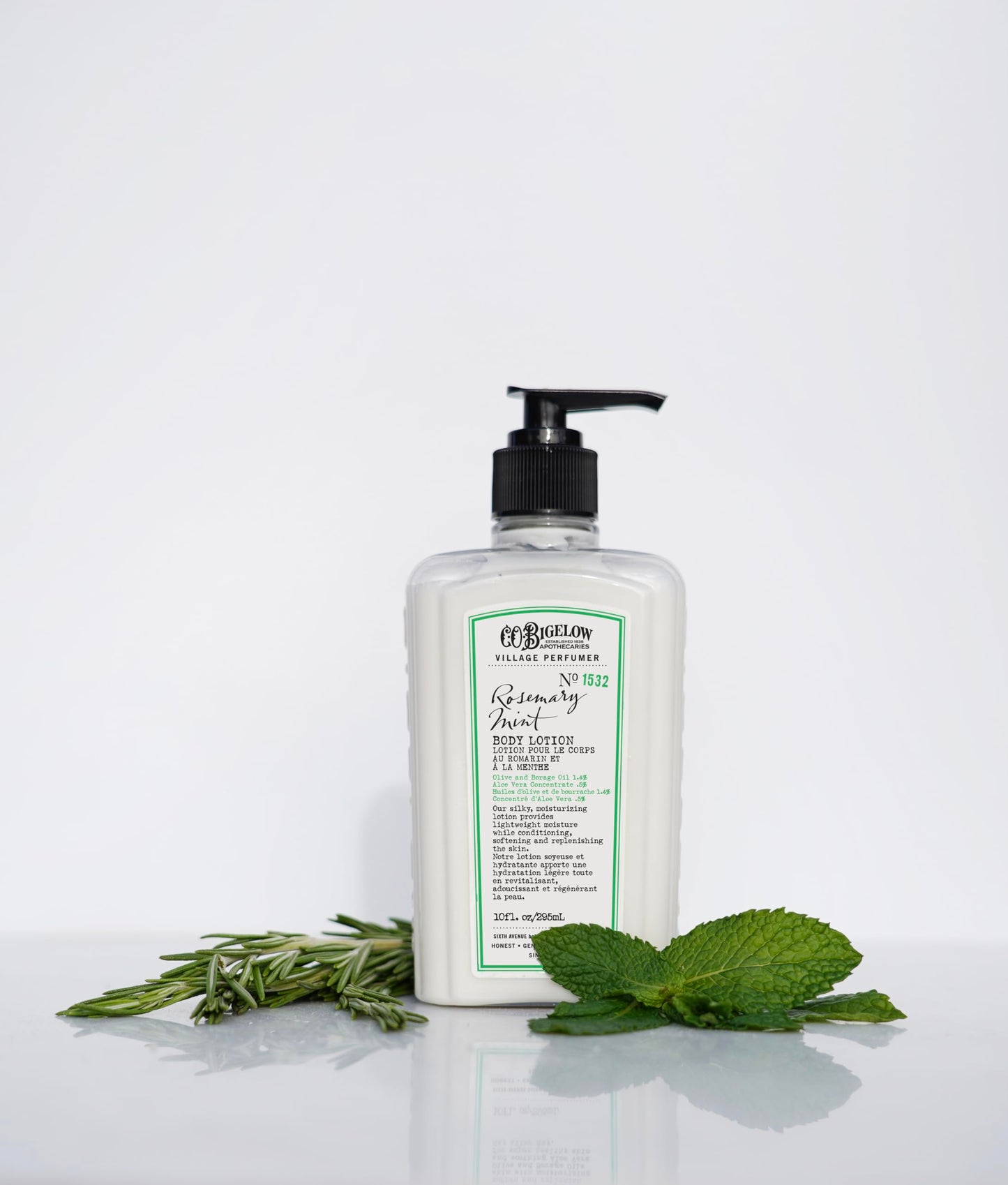 C.O. Bigelow Rosemary Mint Apothecary Duo Skin Care Gift Set, Body Wash & Body Lotion, Liquid Soap & Moisturizing Lotion, Set of 2, 10 Fl Oz