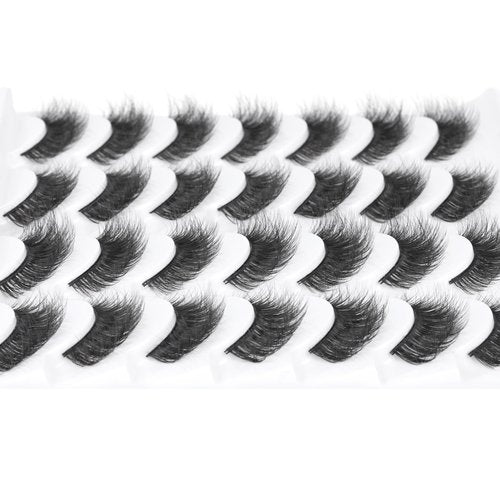 False Eyelashes Wispy Lashes Natural Fake Eyelashes Cat Eye Lashes that look like extensions Fluffy Mink Lashes Pack by TNFVLONEINS