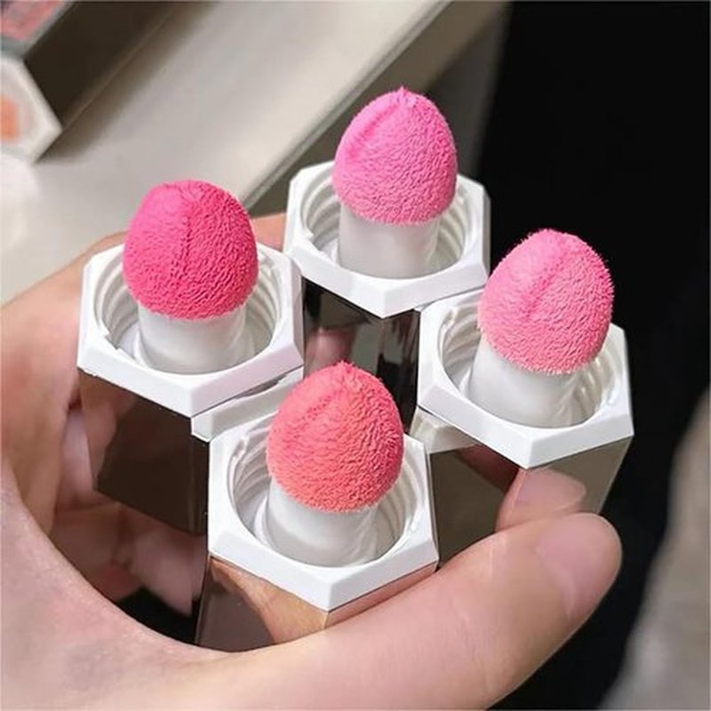 Aztk Liquid Blush, Aztk Jello Color Liquid Blush, Aztk Blush Highlight Contour 3 In 1, Liquid Blush with Sponge Head, Matte Nude Makeup Blusher Cream (Color04)