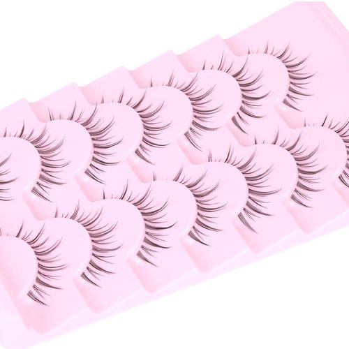 Manga Lashes Natural Look Anime Lashes with Clear Band Natural Manga Eyelashes Manhua Manhwa Lashes Korean Japanese Style Cosplay Lashes by EYDEVRO