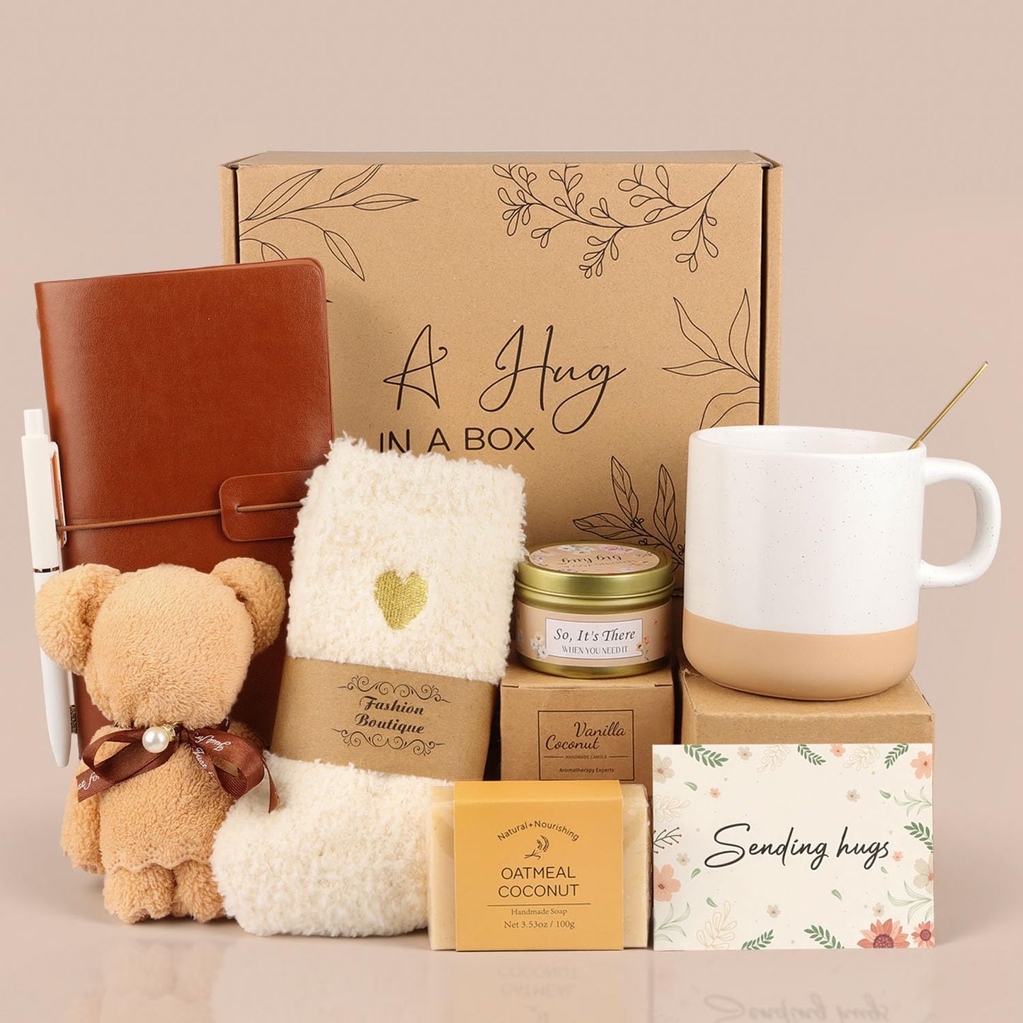 Get Well Soon Gift Baskets for Women, Thinking of You Self Care Gifts for Women Unique Gift Baskets Care Package, Happy Birthday Gift for Her, Mom, Sister, Best Friend, Wife, Girlfriend, Coworker