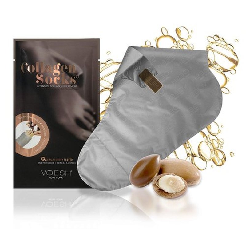 VOESH Collagen Socks For Feet 1 pair- Collagen Foot Mask, Moisturizing foot mask, Pedicure Socks, Pedicure Prep, Hydrating Foot Treatment, Hydrating feet mask