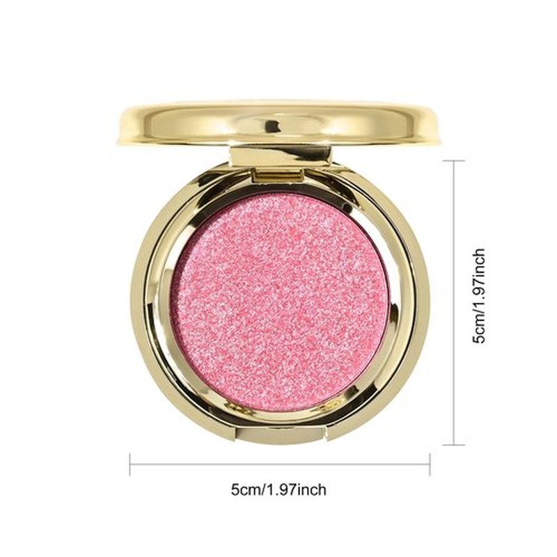 KYDA Single Pink Glitter Eyeshadow, Sparkling Rose Pink Eyeshadow, Soft Rose Shimmer Powder Eyeshadow, High Pigment Sparkling Eyeshadow Compact, Lightweight Blendable Pearl Eyeshadow, Flamingo Rose