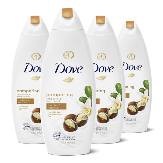 Dove Pampering Body Wash Nourishes & Feeds Skin Shea Butter with Warm Vanilla Effectively Washes Away Bacteria While Nourishing Your Skin 44.0 Fl Oz, (Pack of 2)