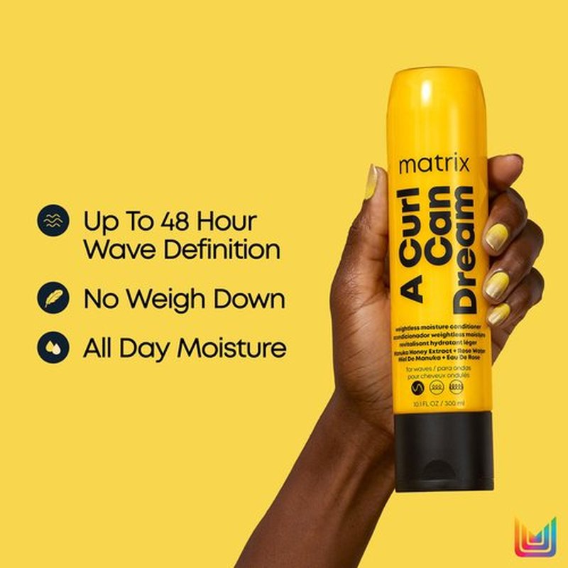 MATRIX A Curl Can Dream Weightless Moisture Conditioner| For Wavy Hair | All Day Frizz Control | With Manuka Honey Extract and Rose Water | Silicone Free | Luxury Salon Conditioner