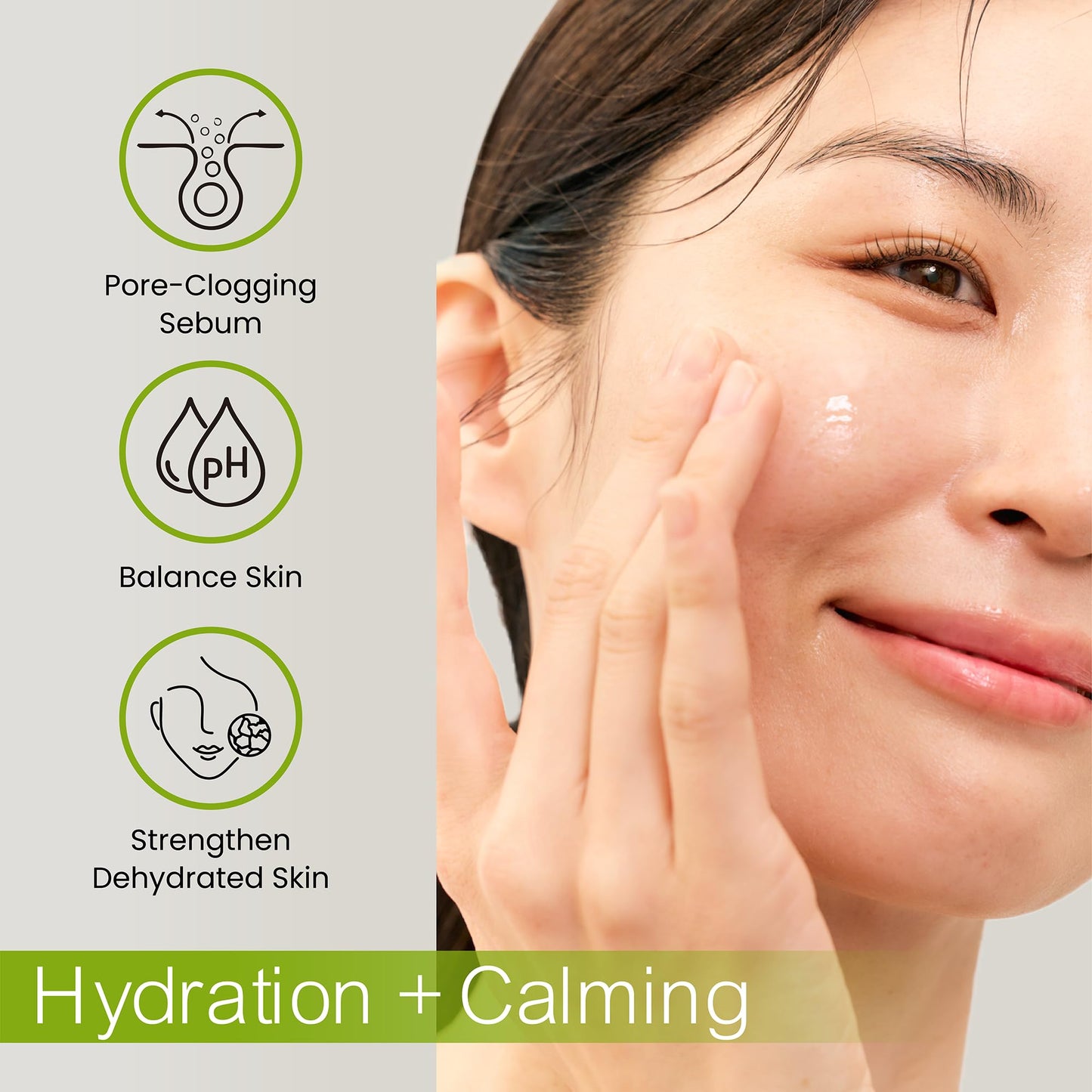 Green Cica Ampoule with 72% Green Tea, Cica & 8-Layer Hyaluronic Acid | Soothing & Sebum Control Pore Serum for Blackheads and Enlarged Pores | For Oily & Combination Skin (1.69 fl oz)