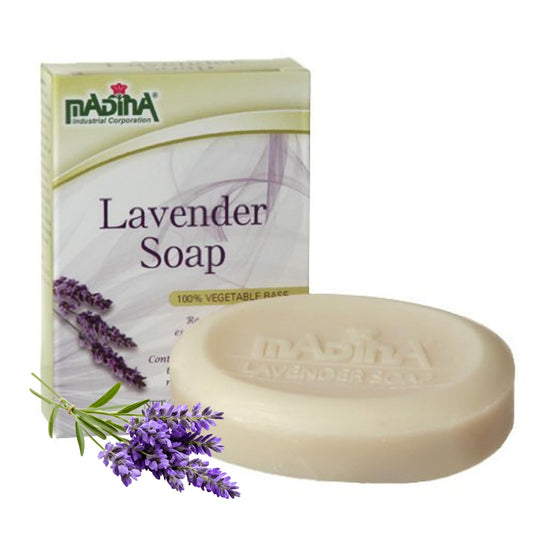 Madina Lavender Soap Bar – Natural Lavender Oil, Calming Scent, Moisturizing Cleanser, Gentle for All Skin Types, Aromatherapy Bath Soap, Daily Use, 3.5 oz Each (6 Pack)