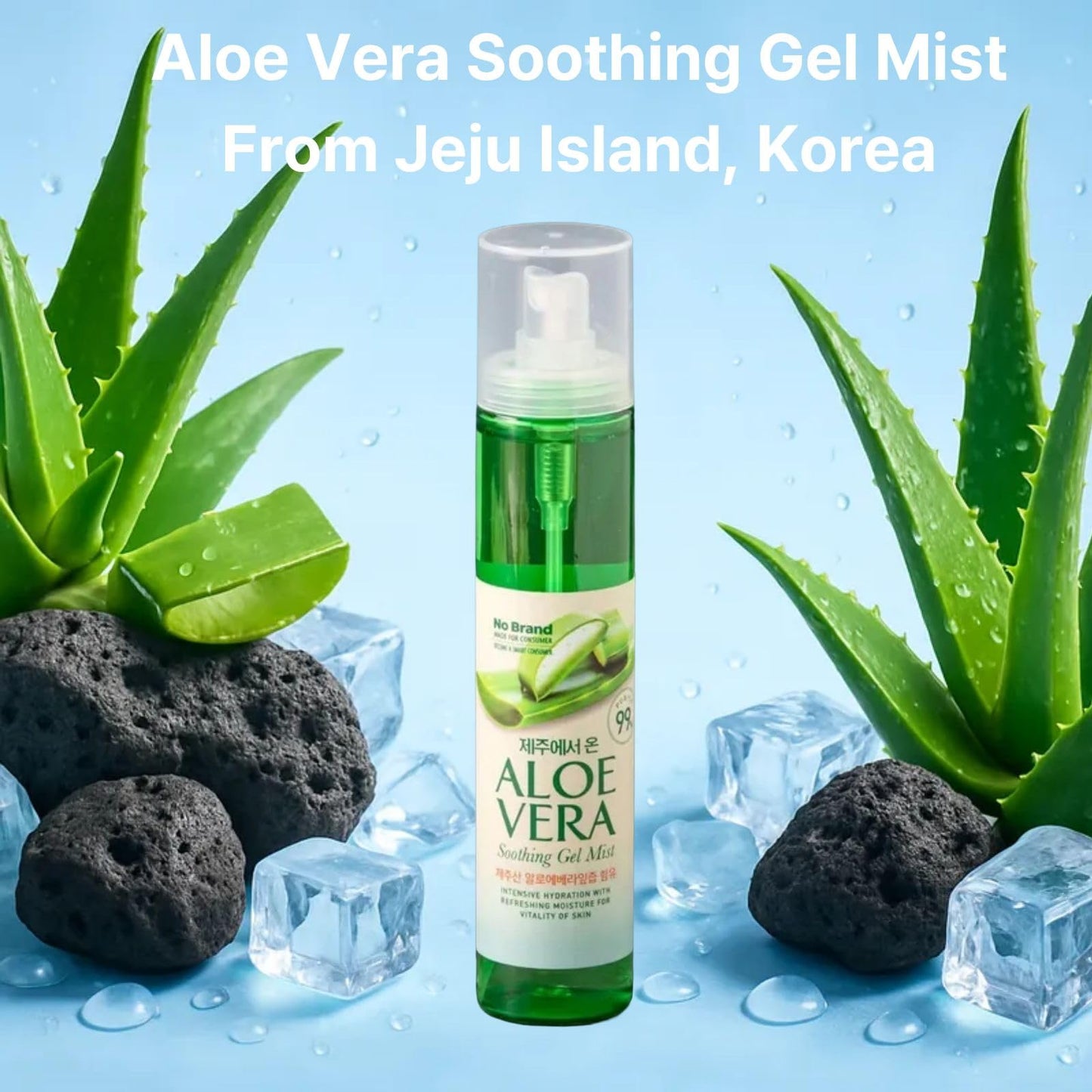 MENBLY Jeju Island Aloe Vera Gel Mist 120ml x 3 Pack - Aloe Vera Spray for Face & Body - Moisturizing and Hydrating from Jeju, Korea - Enriched with Herbal & Flower Extracts - Non- Sticky