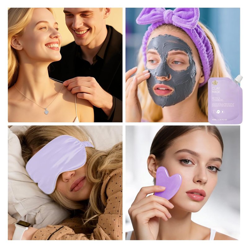 Lavender Bath & Body Gift Basket Set - 25 Pcs Hydrating Skin Care for Women | Self-Care Spa Gifts, Necklace Included