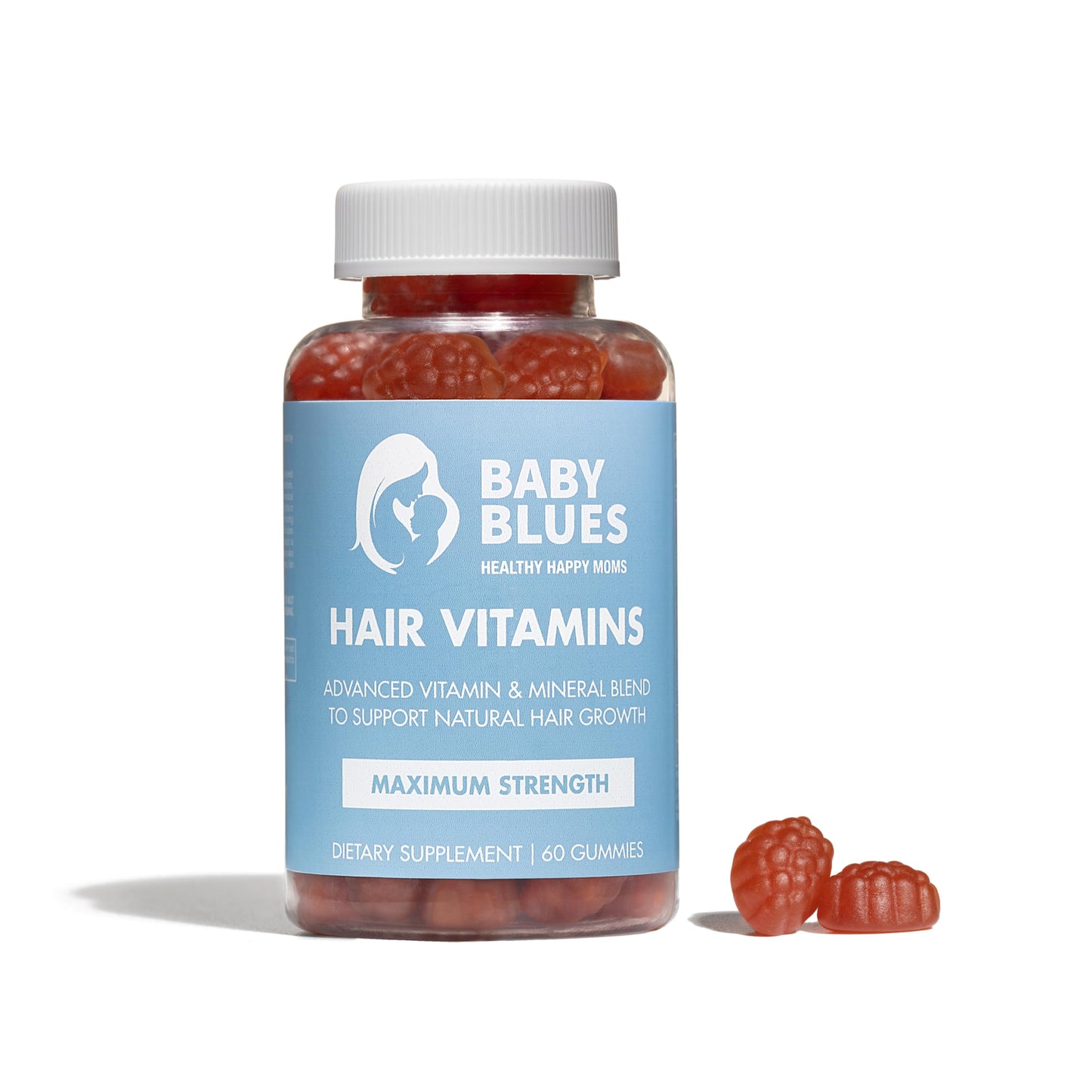 Baby Blues Postpartum Hair Loss Vitamins & Gummies for Women, Biotin & Collagen for Hair Growth Support, Thinning Hair Support, Thicker Fuller-Looking Hair, Hair Skin & Nails, Postnatal, 60 Count