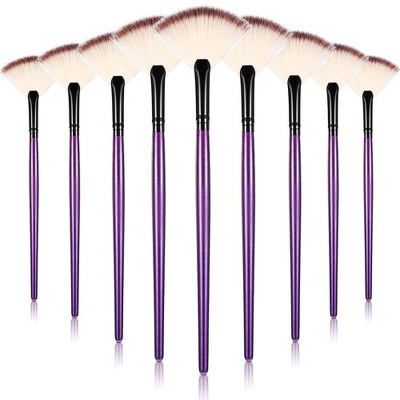 9 Pieces Facial Brushes Fan Mask Brushes, Soft Facial Applicator Brushes Tools for Peel Glycolic Mask Makeup for Mud Cream (Purple and Black)
