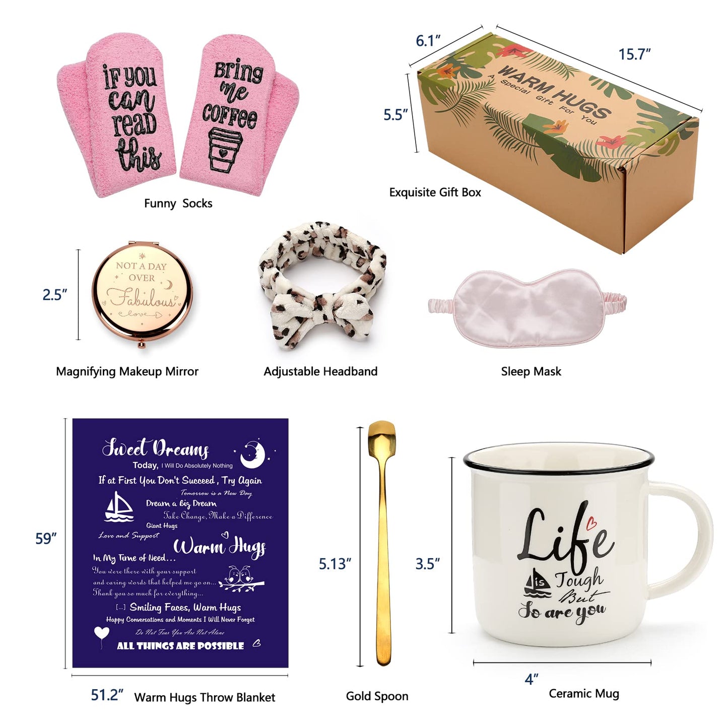 Bniutcer Get Well Soon Gifts for Women - Care Package for Women Feel Better Soon Gifts, Self Care Gifts Baskets for Woman - Thinking of You Gift Box for Female Mom Sister Coworker