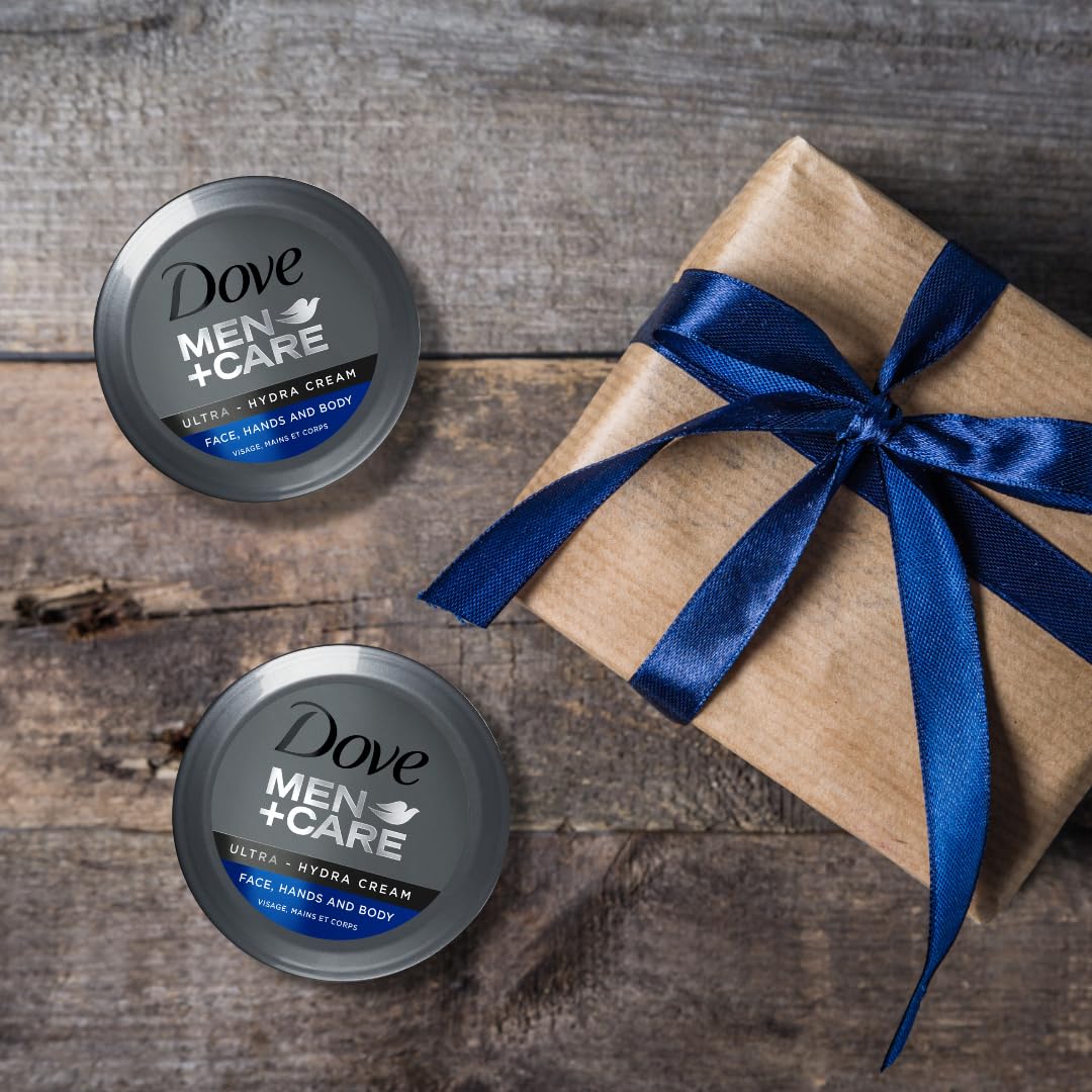 Dove Men+Care Ultra Hydra Cream, Face, Hands and Body care, All Skin Types, 3 Pack of 2.53 Oz Each