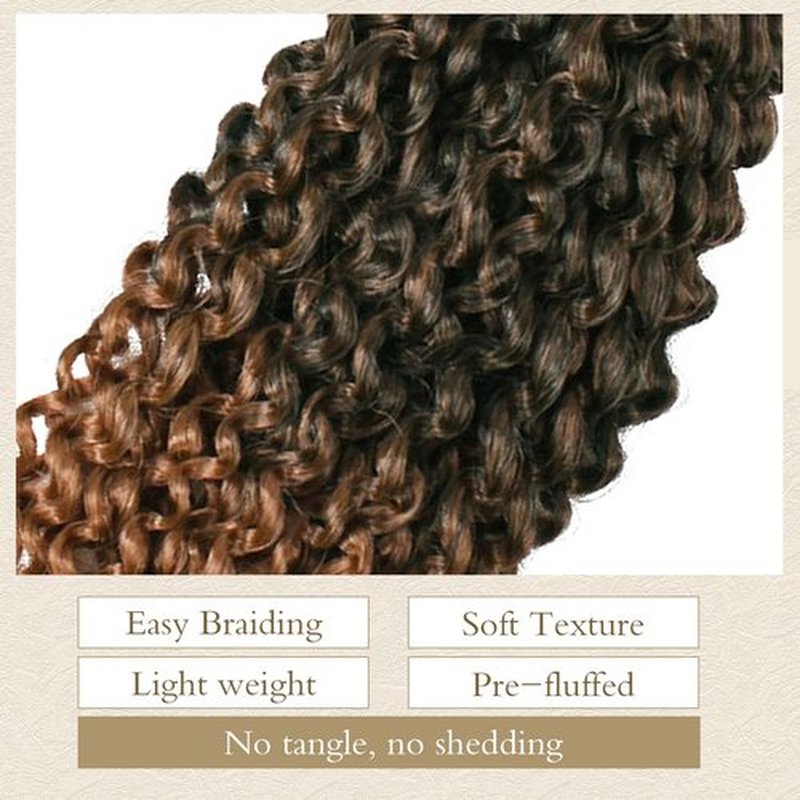 6 Packs of 8 Inch Short Passion Twist Crochet Hair Kinky Curly Braiding Hair for Black Women Crochet Braids with Curly Texture Hair Extensions (6 Packs, 8 Inch,T30#)