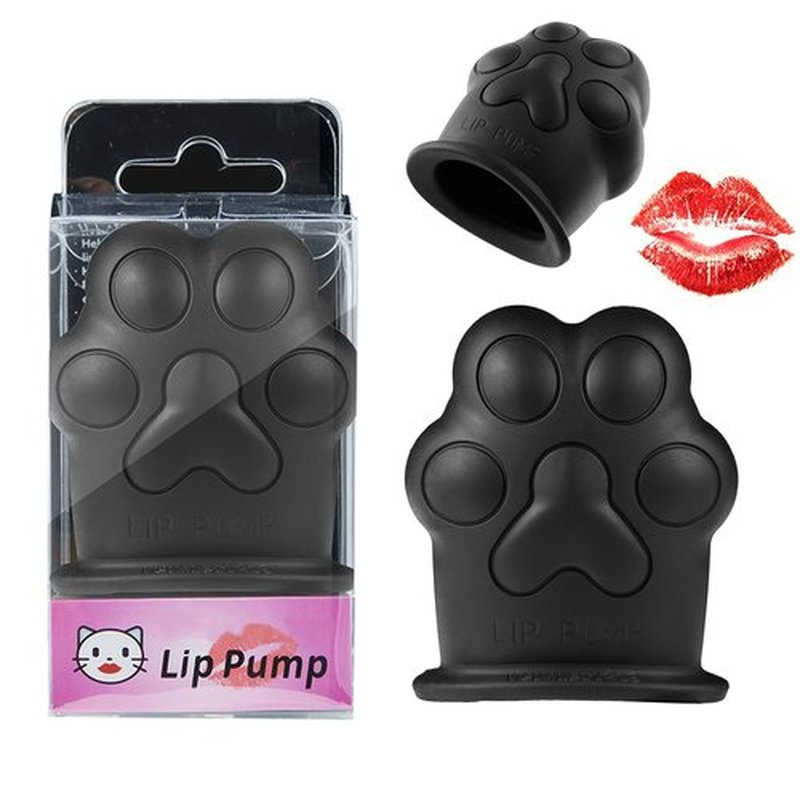 Lip Plumper Device Enhancer,Cat's Paw Cute Shape Lip Plumper Device Lip Filler Beauty Pump,Soft Silicone Cute Shape Natural Pout Mouth Tool,Sexy Lip Mouth City Lips Full of Charm Lip (Black Cat)