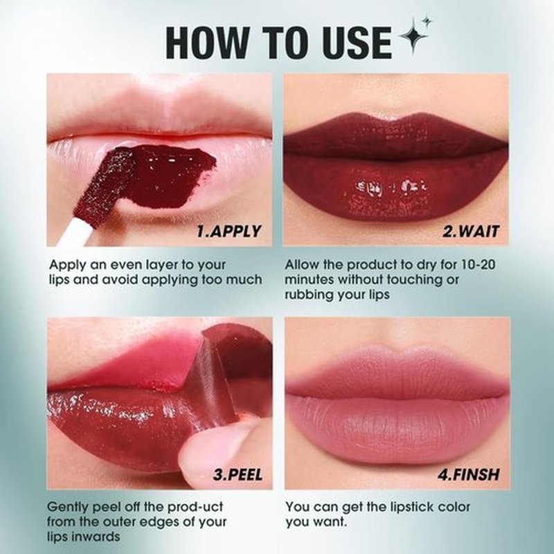 Coolord Lip Liner Lip Stain,Peel off Lip Liner Stain,Long Lasting Lip Stain Peel Off,Waterproof,Transfer-Proof, High Pigmented Color Lip Stains for Women Peel Off (01, #)