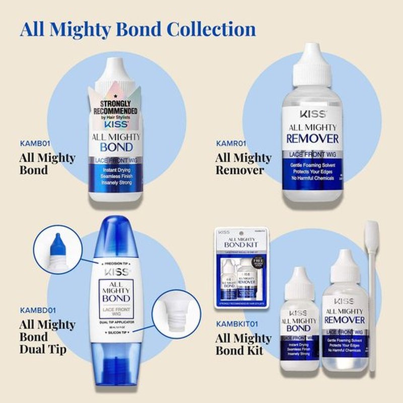 Kiss All Mighty Bond Lace Front Wig Glue and Remover Kit