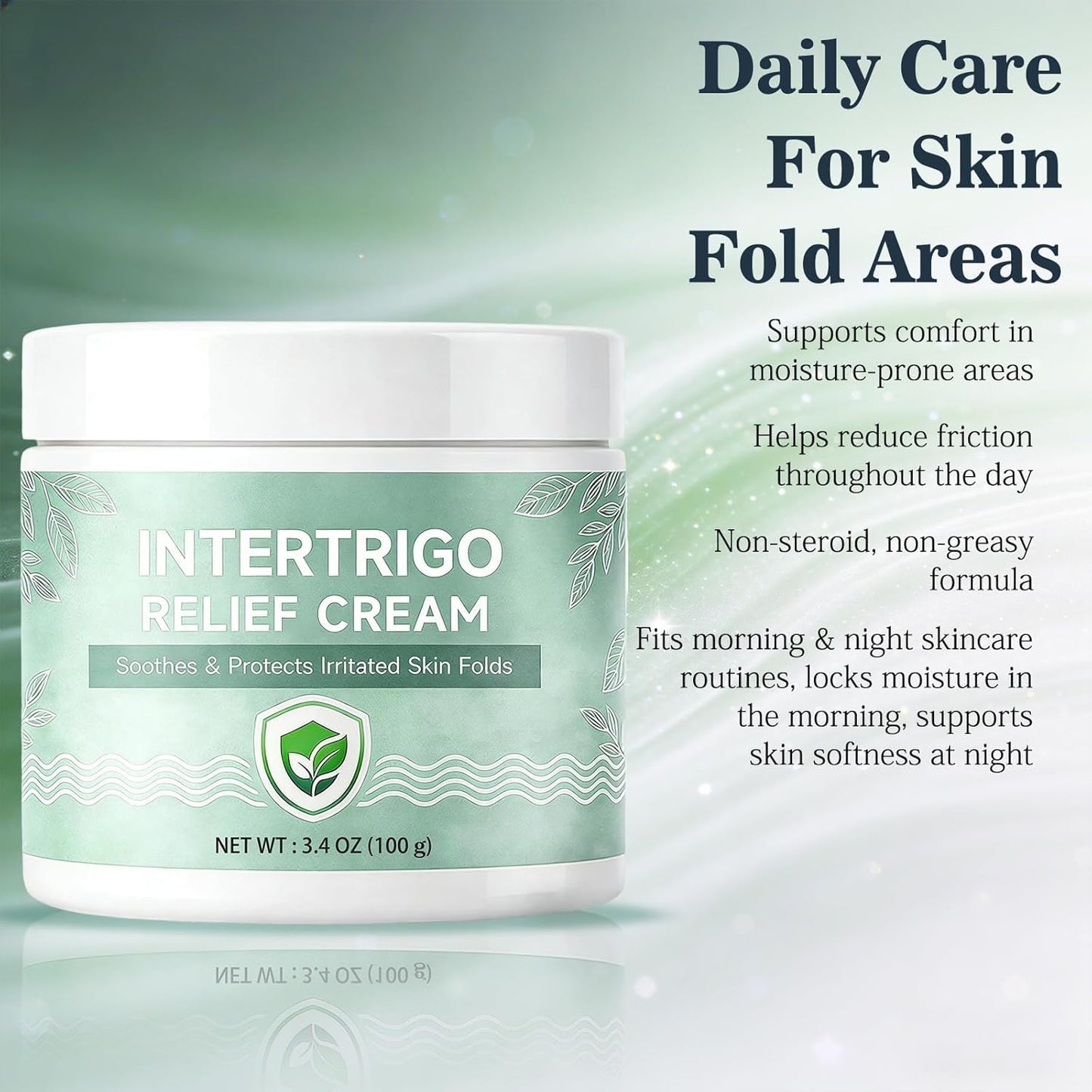 BIKCITV Intertrigo Cream,Skin Fold Care & Chafing Support Cream, Supports Skin Comfort, Fast-Drying Non-Greasy Formula for Daily Use-1BOX