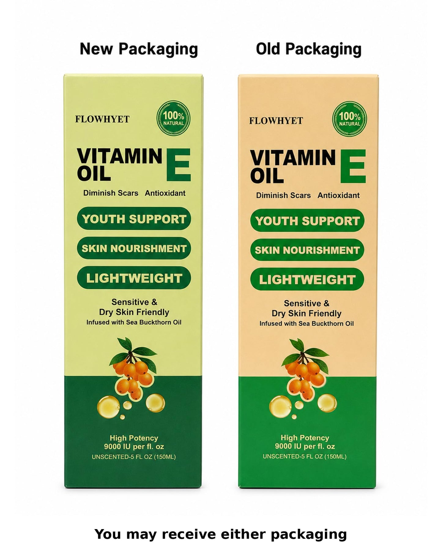 FLOWHYET 5 FLoz Organic Vitamin E Oil for Skin, Pure Vitamin E Oil for Scar, Stretch Marks, vit e for Cuticle, Skin and Hair, Lightweight Unscented Body Oil Moisturizing -150ML