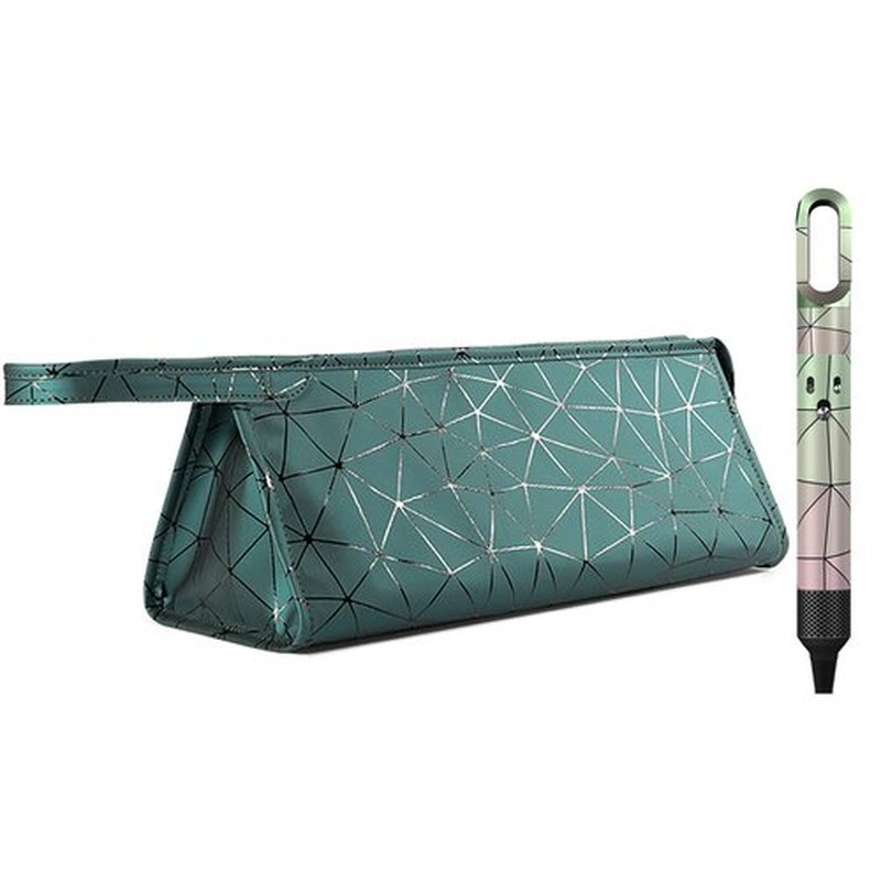 BAGCRAZY Leather Travel Case Travel Case Compatible with Dyson Airwrap Styler, Portable Waterproof Dyson Airwrap Travel Case, Airwrap Organizer Bag for Shark FlexStyle Attachments Storage, Dark Green