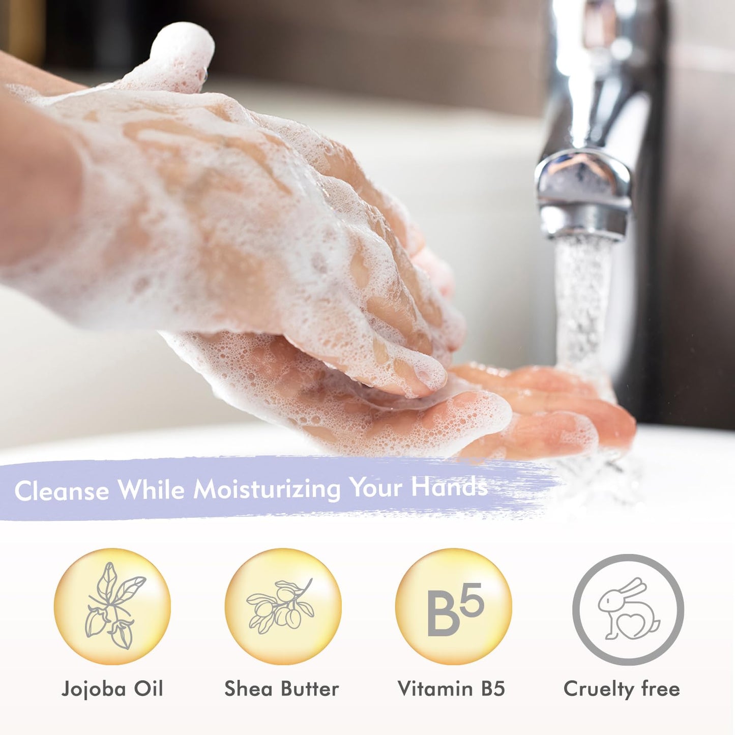 ROMIIE ZOI Liquid Hand Soap Gift Set, 750ml Refill+236ml Liquid Soap, Cruelty-Free, Moisturizing Formula with Essential Oils, For Sensitive Skin, Lavender Rosemary Scent, For Kitchen & Bathroom