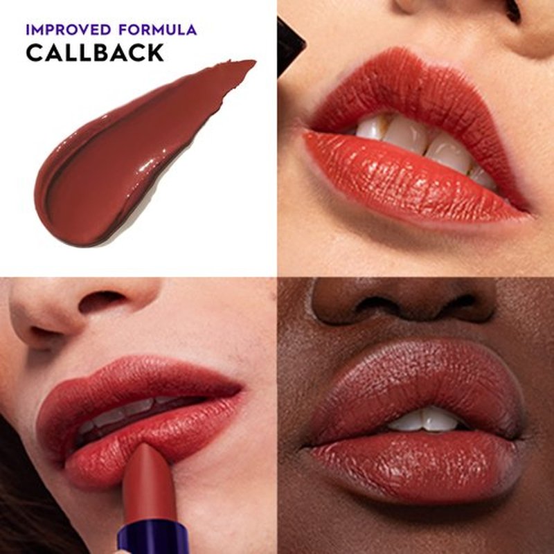 URBAN DECAY Vice Hydrating Lipstick (Callback - Deep Brick Red - Cream Finish), Creamy Formula, Moisturizing Lip Color with Aloe Vera & Avocado Oil, Vegan, Cruelty-free - 0.11 oz