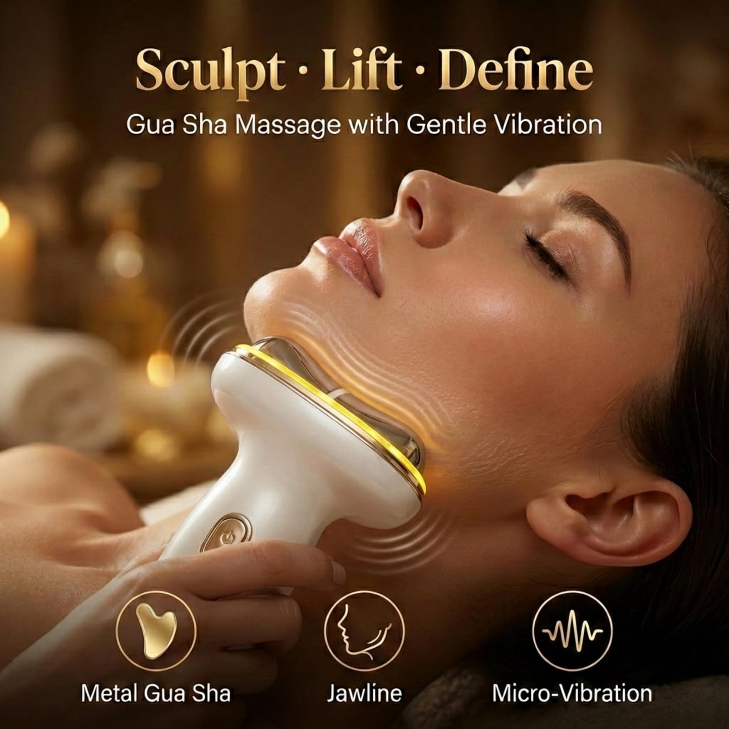 Cold Heat Facial Massager for Face & Neck, Wireless Face Massager Tool with Gua Sha, Face Sculpting Tool to Reduce Puffiness, Tighten Jowls, Lift & Glow, Gentle Daily Skincare Device