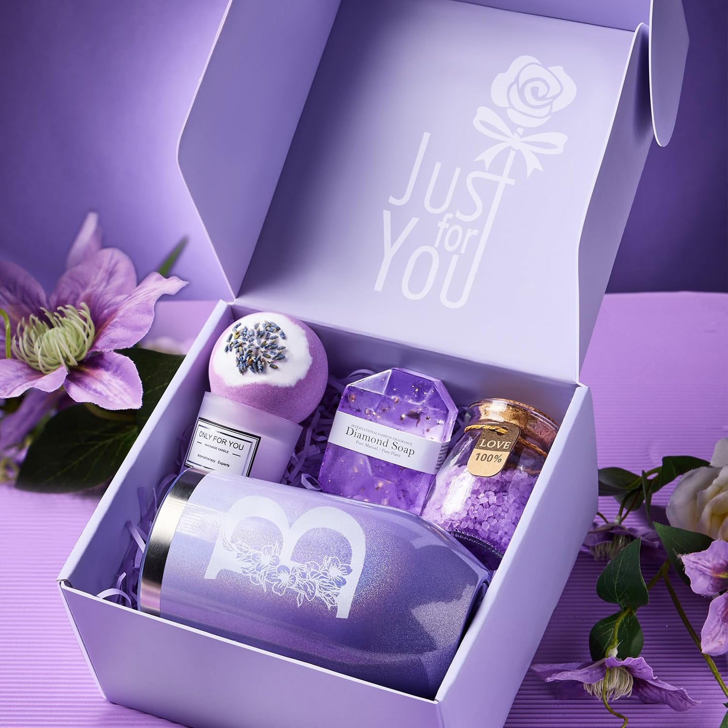 Mothers Day Gifts for Mom Wife Grandma Sister Friends, Birthday Personalized Gifts for Women Girlfriend Her, Unique Spa Relaxing Gift Baskets for Women, Get Well Soon, Self Care Gift (B)