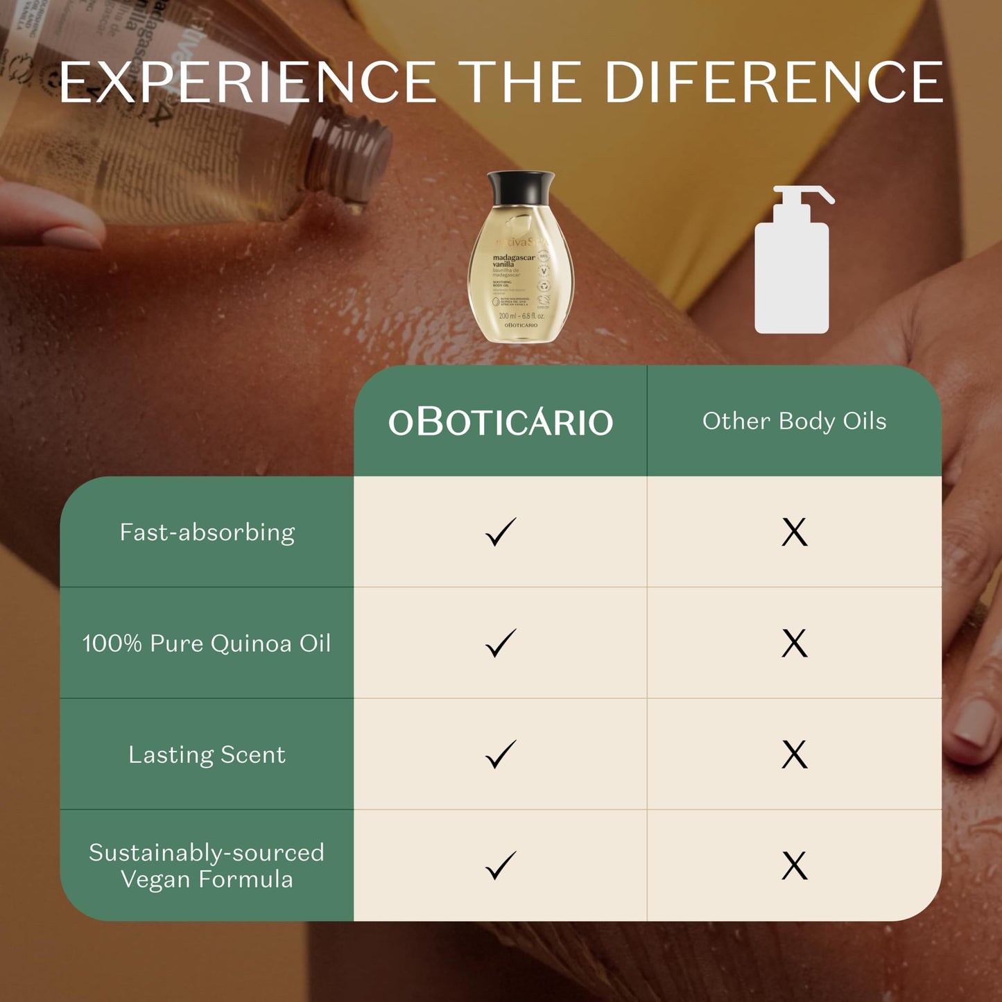 Nativa SPA by O Boticário, Madagascar Vanilla Body Oil, Soothing & Moisturizing, 6.8 Ounce